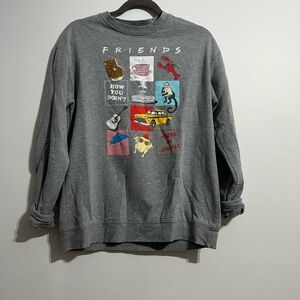 FRIENDS Gray Graphic Crewneck Sweater